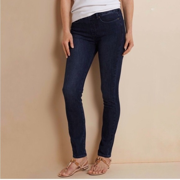 Soft Surroundings Dark Wash Skinny Jeans - Picture 1 of 7